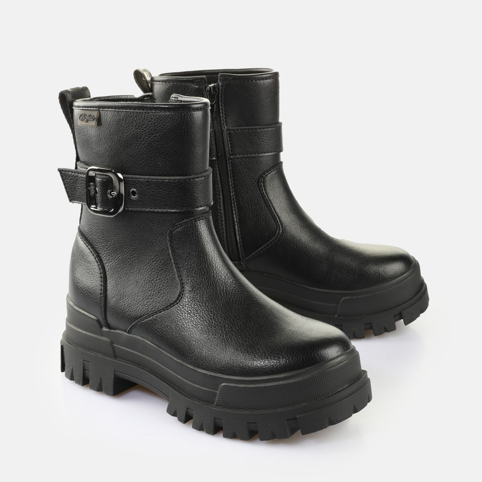 Buffalo ASPHA BOOTIE BUCKLE OS Stiefelette Boots, Festival-Stiefelette, Plateaustiefelette mit Zierschließe