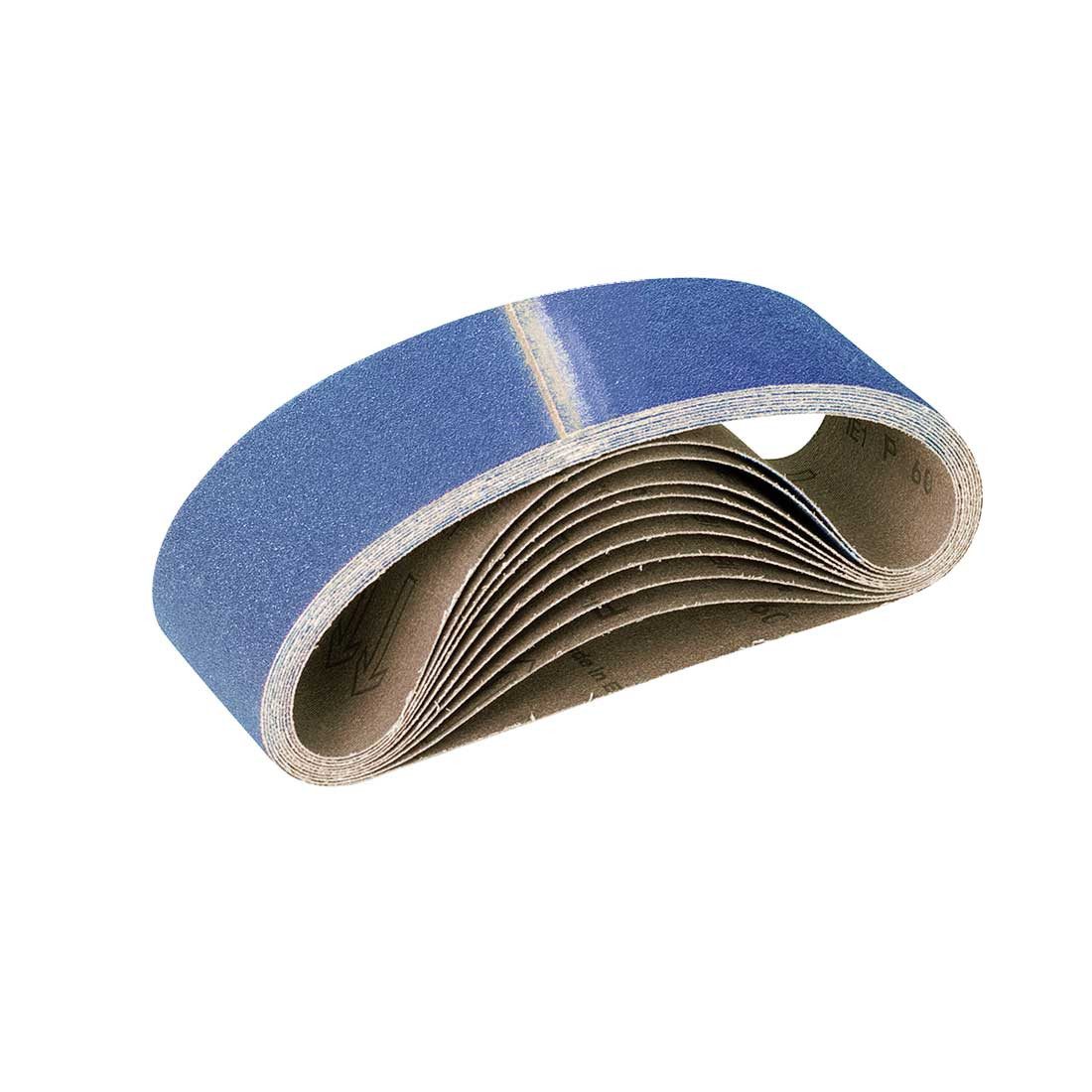 RETOL Schleifpapier 75 x 533 mm Schleifbänder für Handbandschleifer, Zirkonkorund, 10 Stk., K120