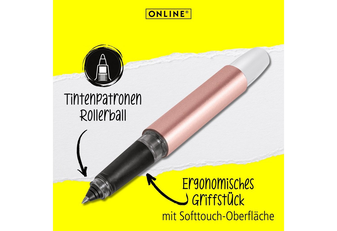 Thumbnail - Online Pen Tintenroller Campus Tintenpatronen-Rollerball, ergonomisch, ideal für die Schule, hergestellt in Deutschland