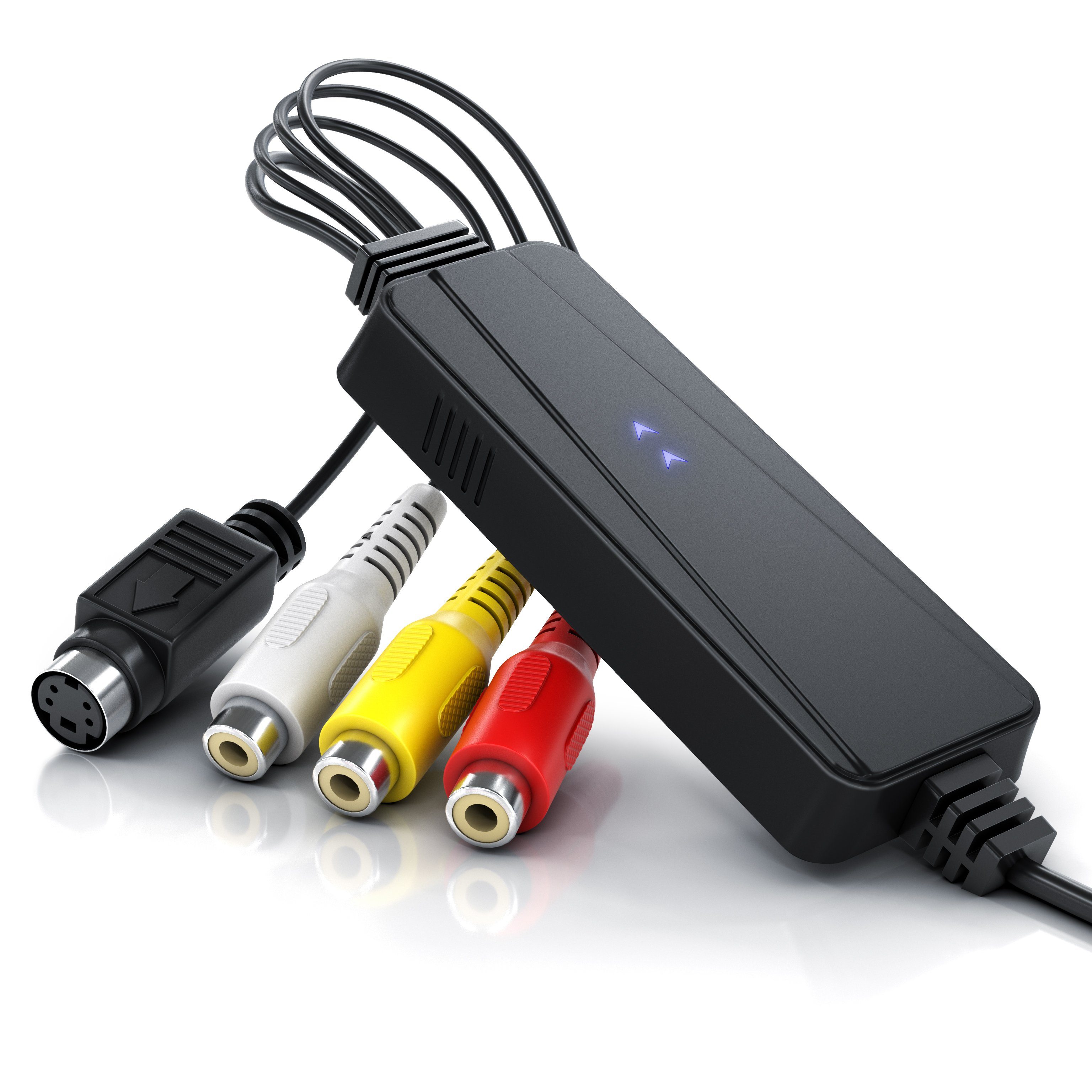 Aplic Audio- & Video-Adapter USB Typ A, S-Video, Composite CVBS, Cinch zu USB 2.0 Typ A Stecker, S-Video Buchse (Mini-DIN 4), Composite CVBS Buchse, Cinch Buchse, Cinch Buchse, USB Videograbber Audio Video Konverter, PAL NTSC Videos digitalisieren