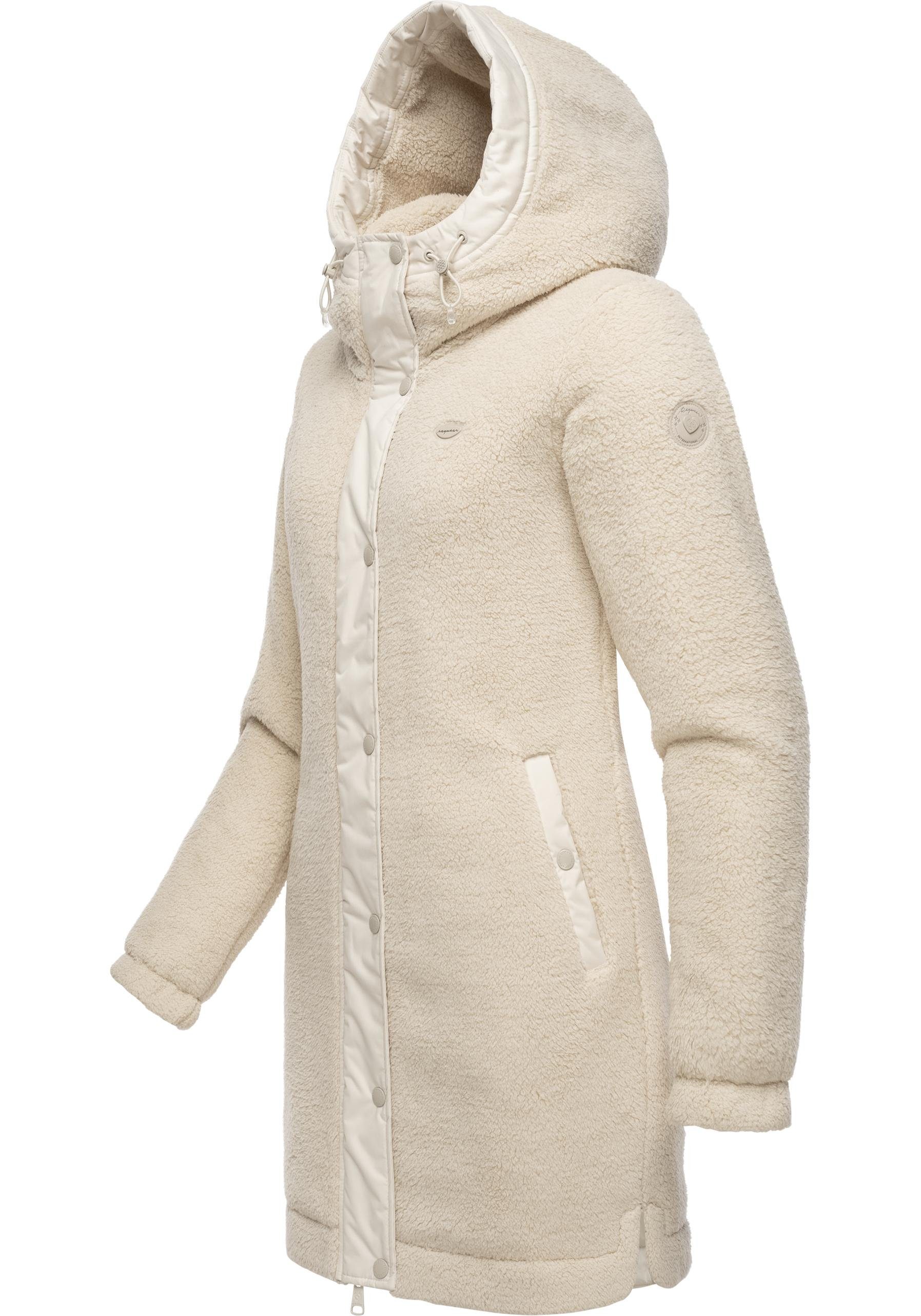 Ragwear Outdoorjacke Cousy flauschige Übergangsjacke mit Teddyfell und Kapuze