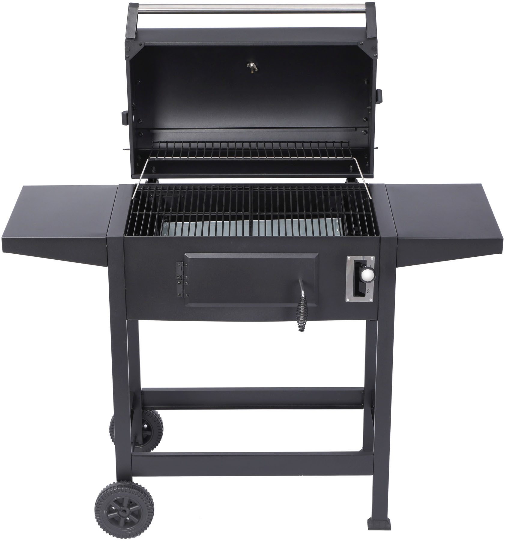 El Fuego Holzkohlegrill Ottawa S, Einzelgerät, Holzkohlegrill mit geschlossener Feuerkammer und Deckel, robust,geschlossen,Räder,verstellbare Kohlewanne