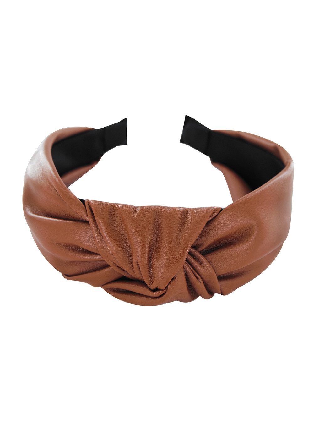 axy Haarreif Haarreif mit Knoten in Kunstleder Optik, Klassische und Vintage Damen Haareifen Haarband