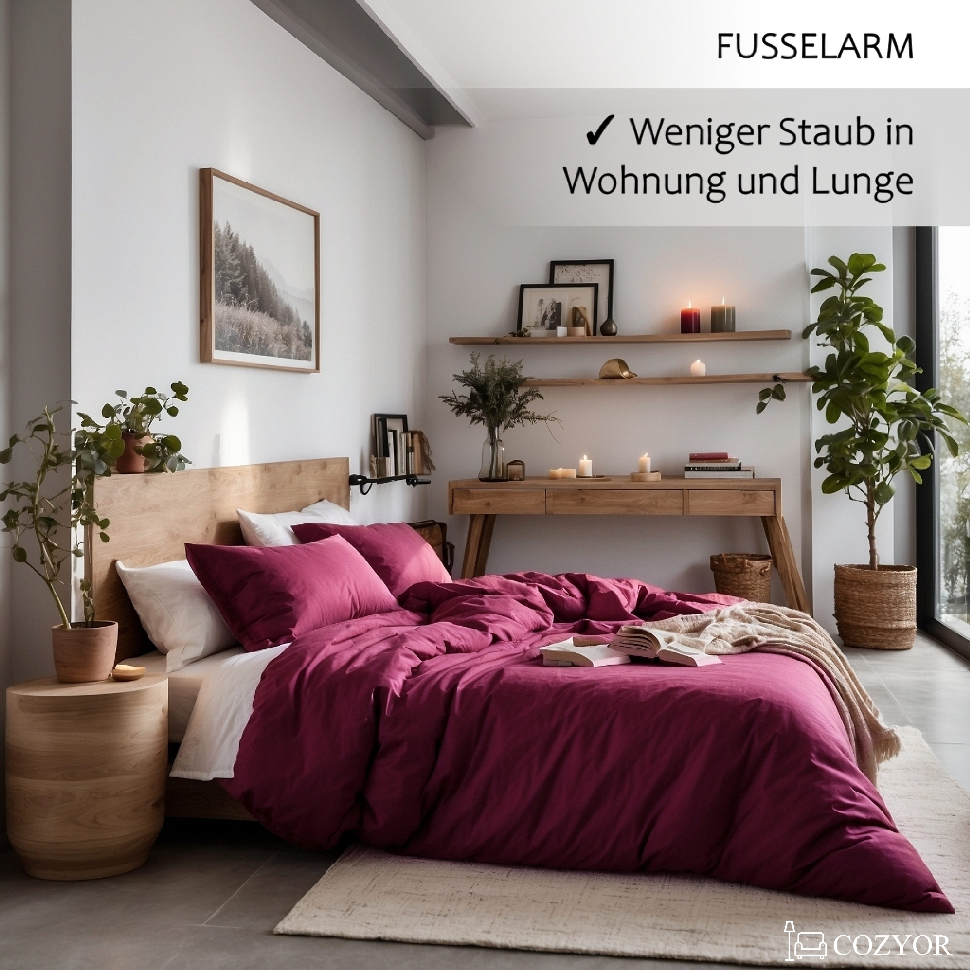 Cozyor Bettwäsche Allergiker Bettwäsche extra weich, 135x200 155x200 155x220 200x200, Mikrofaser, 2 teilig, allergikerfreundlich