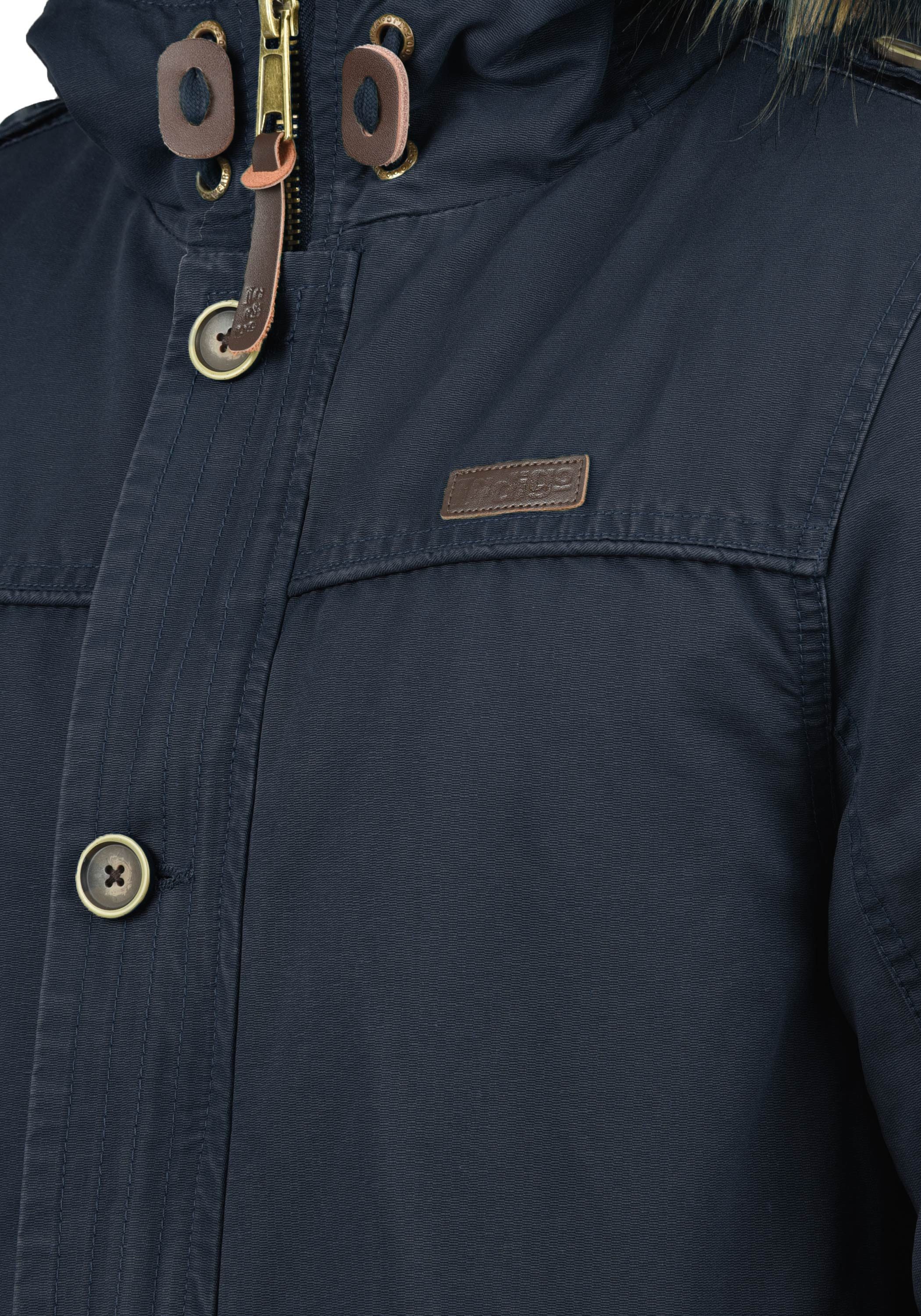 Indicode Parka IDPulsoor Winterjacke mit abnehmbarem Kunstfellkragen