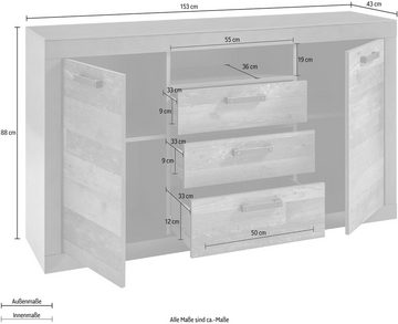 Home affaire Sideboard BROOKLYN, Breite ca. 153 cm