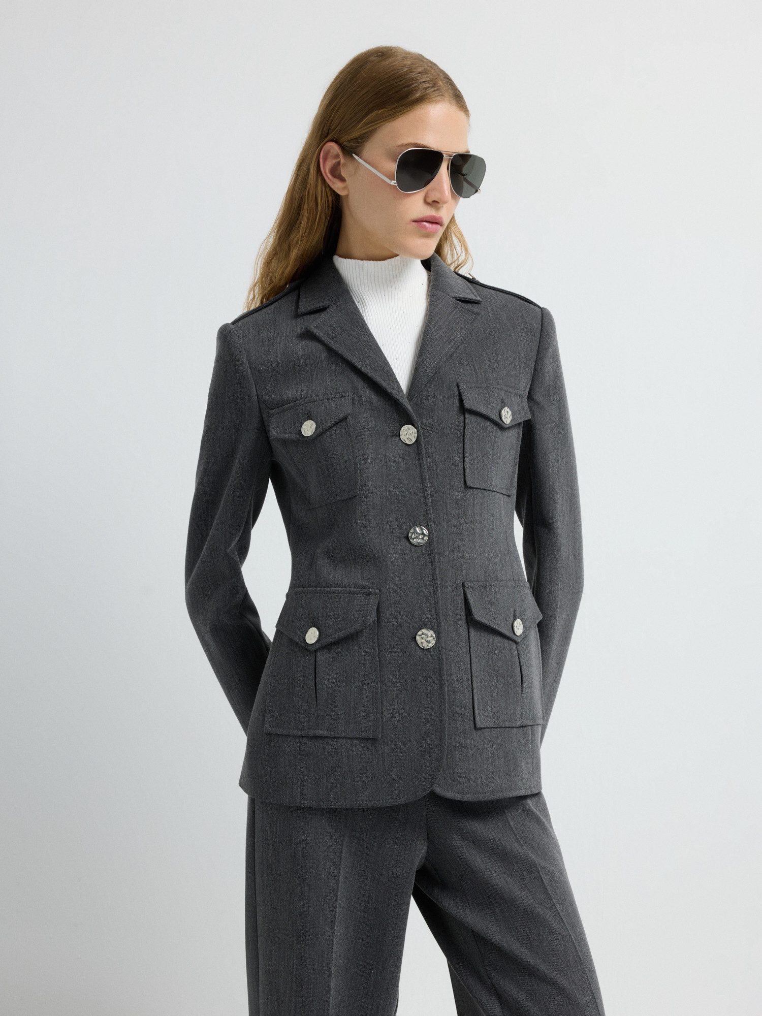 adL Kurzblazer Jacke mit Taschendetail