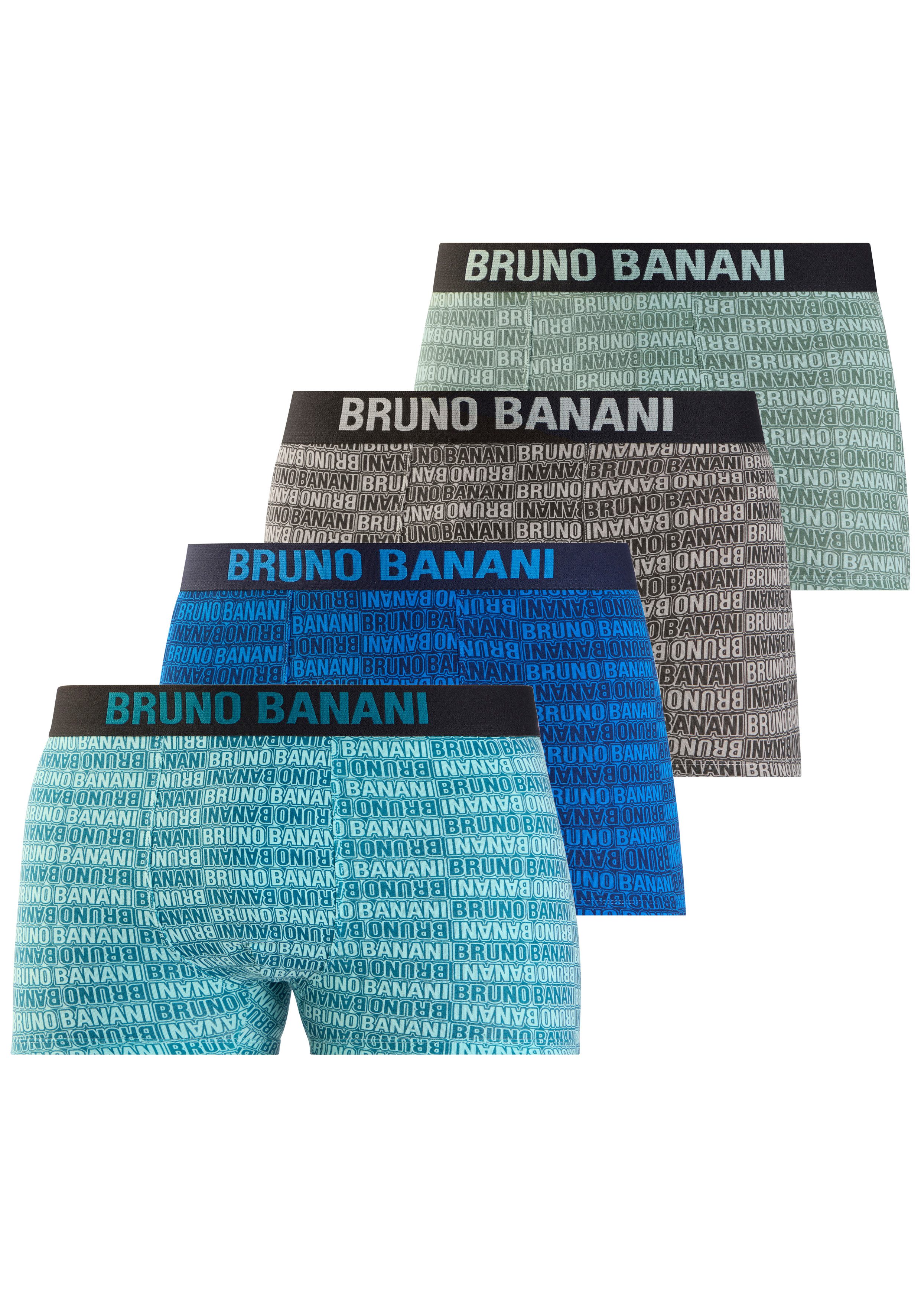 Bruno Banani Boxer Boxershorts für Herren (Packung, 4-St) Unterhosen mit Logobund