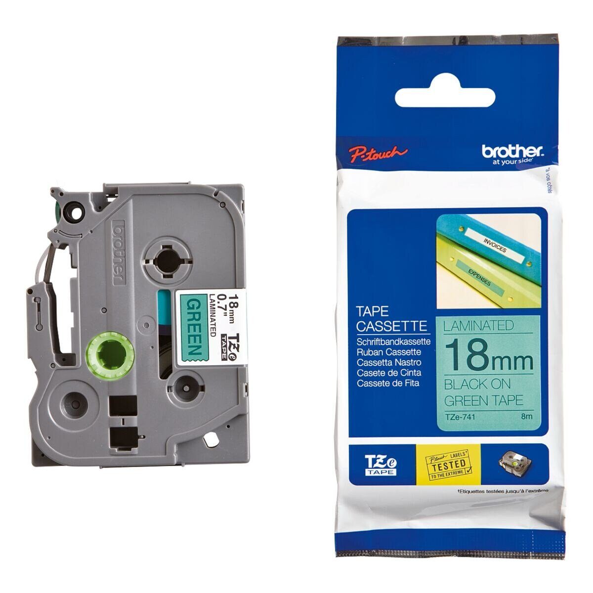 Brother Beschriftungsband TZe, 18 mm x 8 m, 18,00 mm x 8,00 m, laminiert