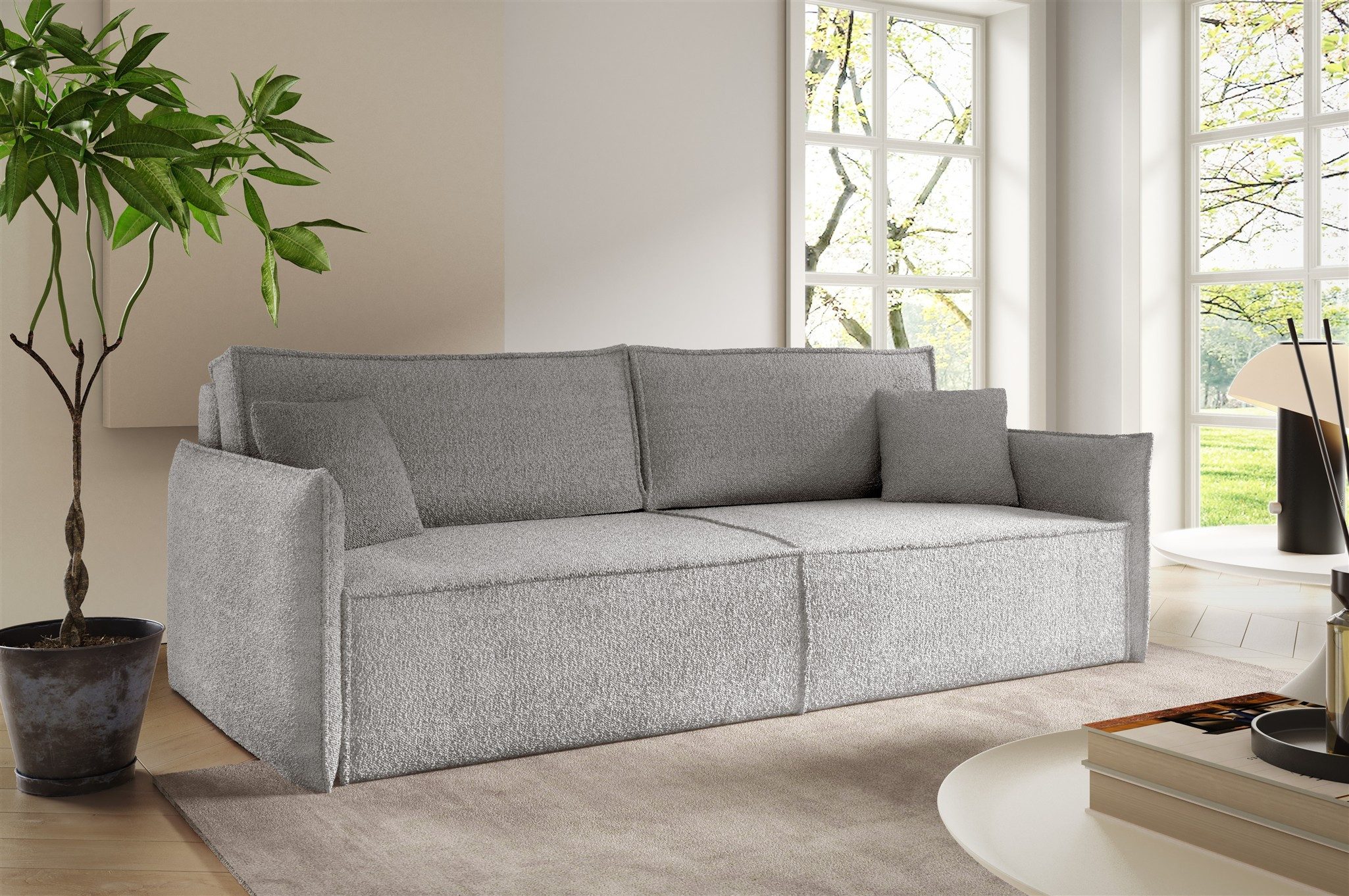 Fun Möbel 3-Sitzer Sofa LAGOS mit Schlaffunktion in Stoff Abriamo, inkl. Bettkasten, Rundumbezug