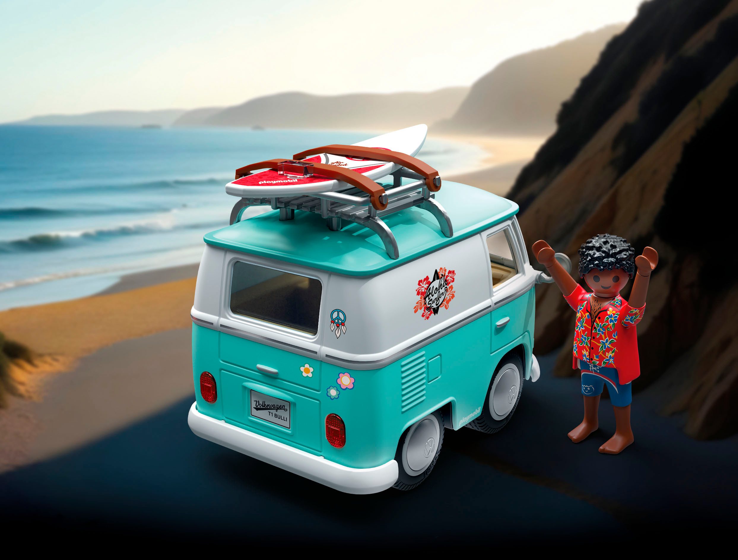 Playmobil® PLAYMOBIL X Volkswagen T1 Camper (71857), Cars Konstruktions-Spielset, (31 St), Made in Europe – Bild 4 von 5