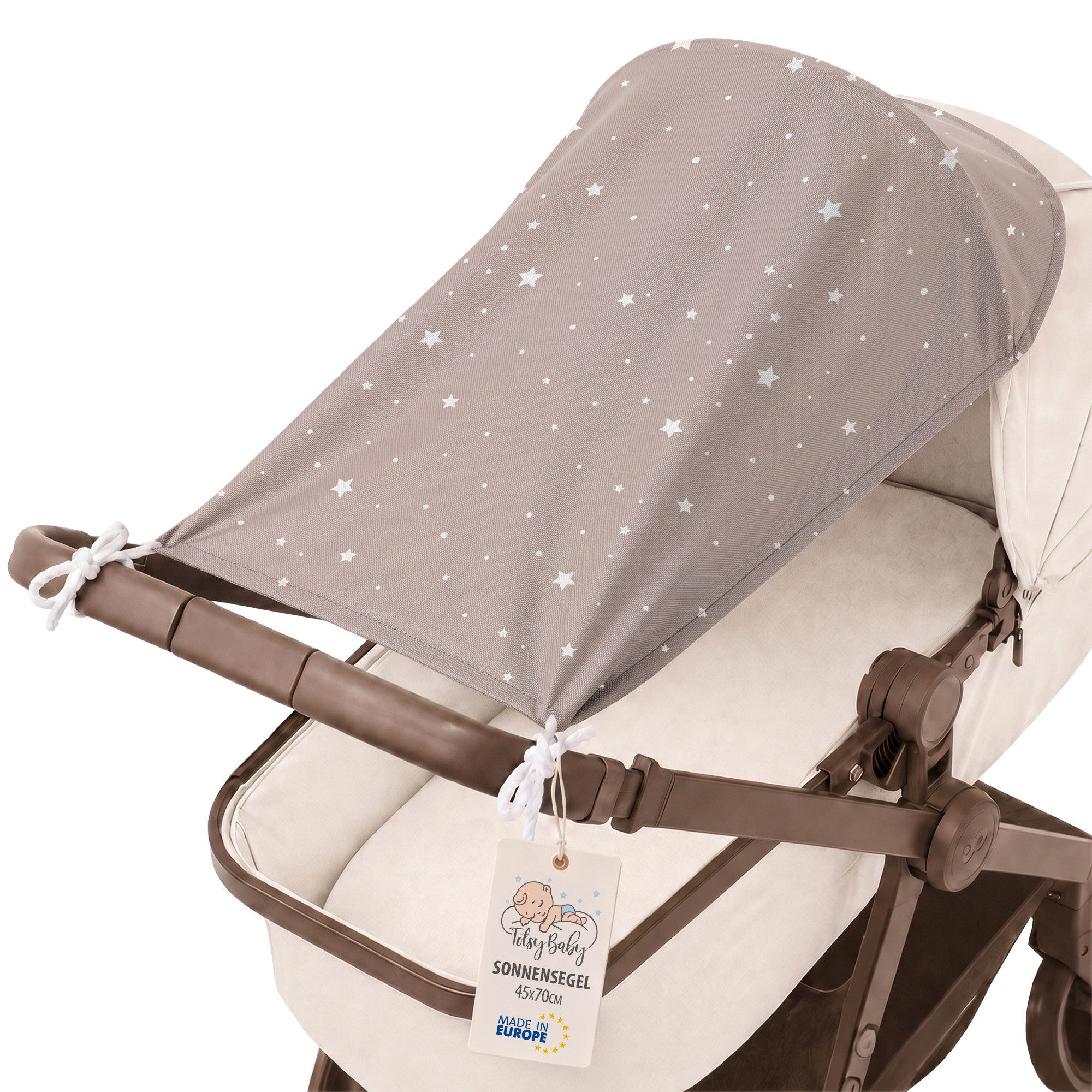 Totsy Baby Kinderwagen-Sonnenschutzhülle Sonnenschutz Kinderwagen 70x45 cm Musselin UV-Schutz faltbar EU