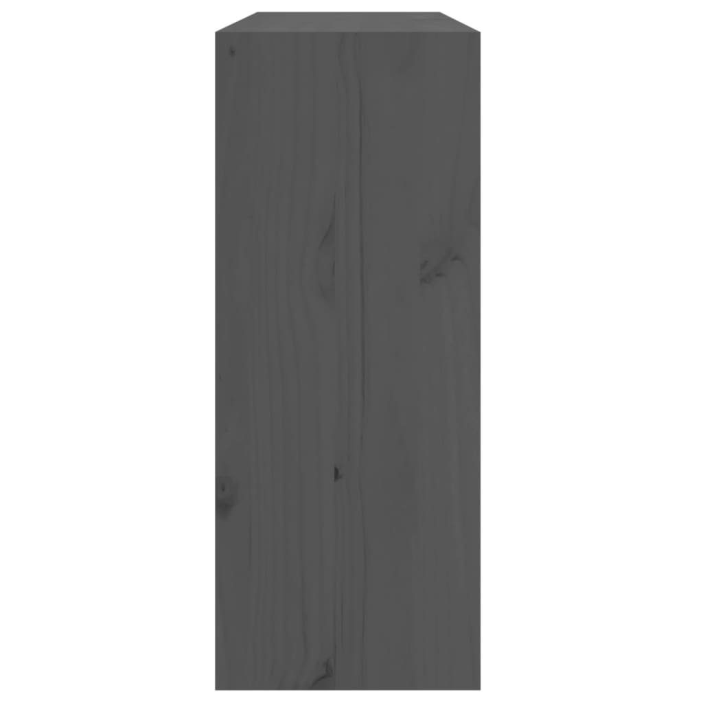 Massivholz Kiefer (1-St) Barschrank Weinregal Grau cm vidaXL 62x25x62