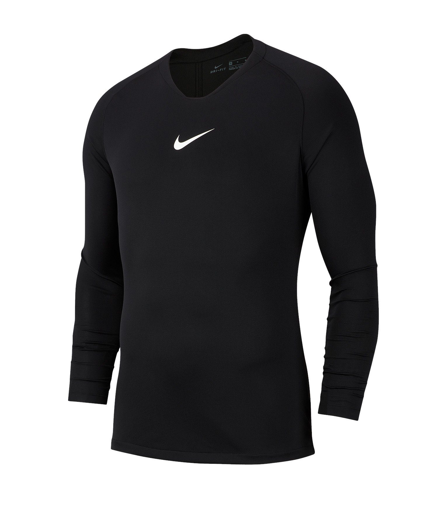 Nike Funktionsshirt Park First Layer Langarmshirt Daumenöffnung schwarz