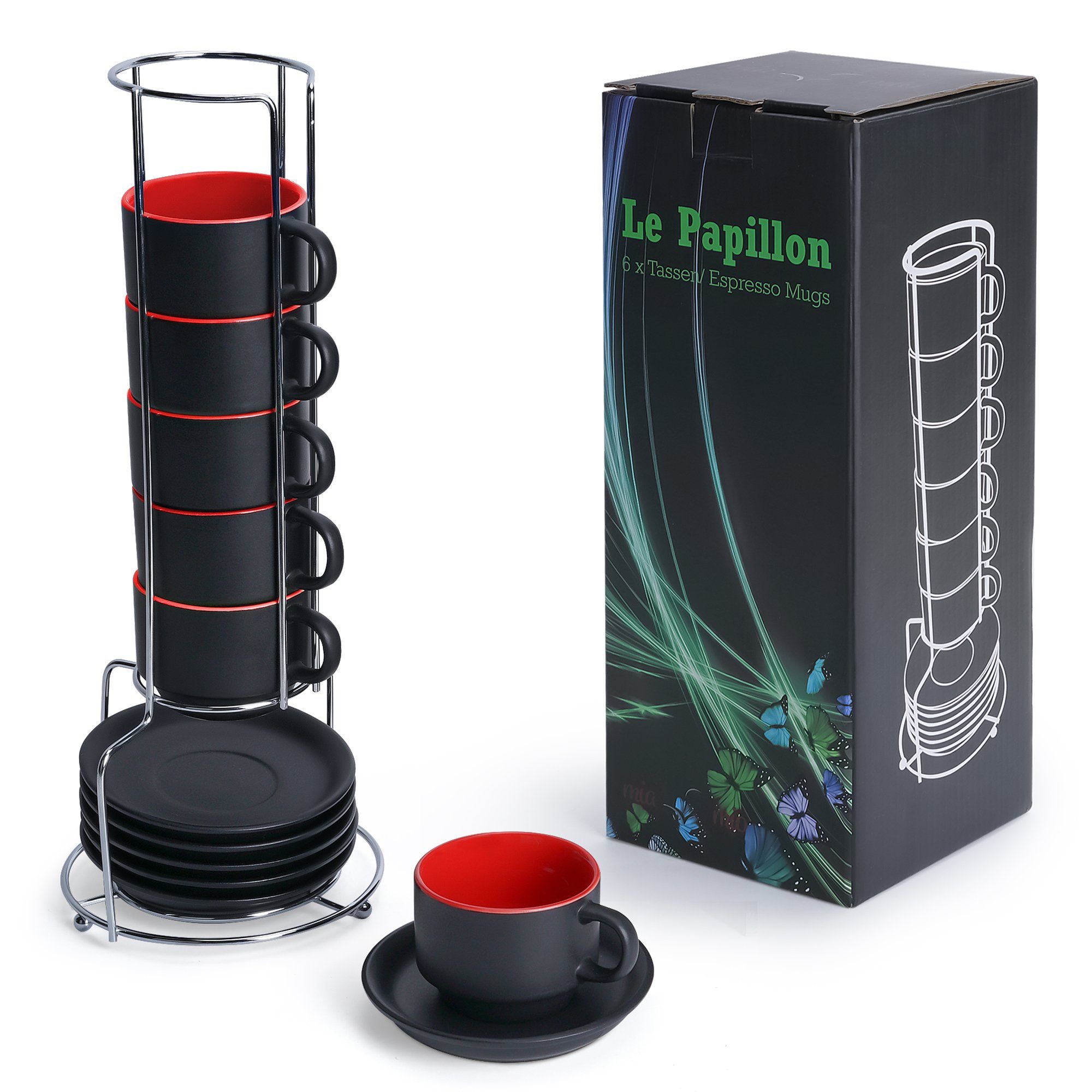 MiaMio Espressotasse Чашки для эспрессо Set Le Papillon Kollektion (6 x 75ml)