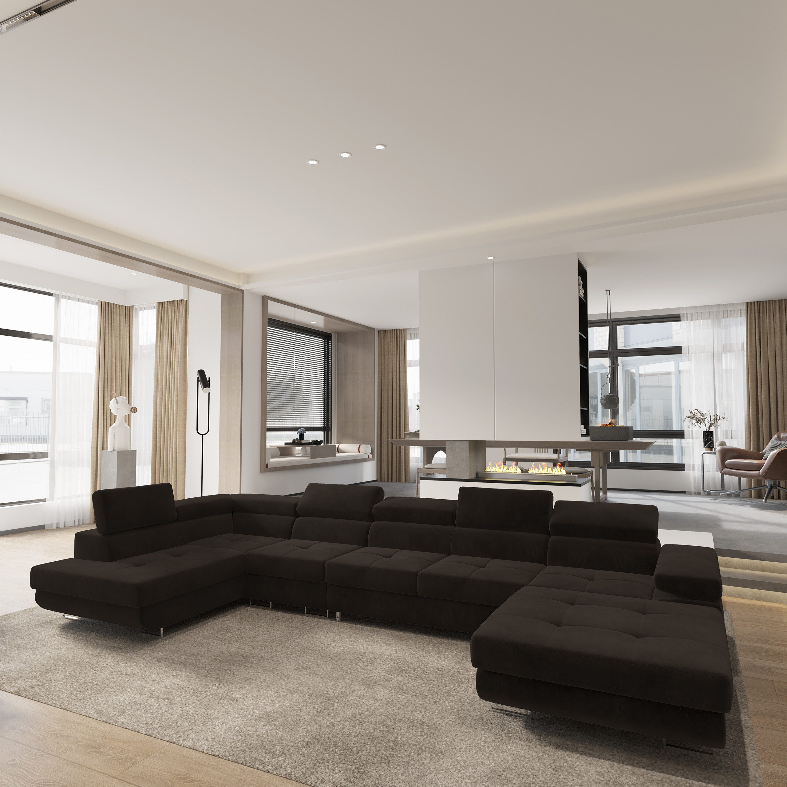 Masseno Ecksofa VELORA mit Schlaffunktion U-Form, günstig online kaufen