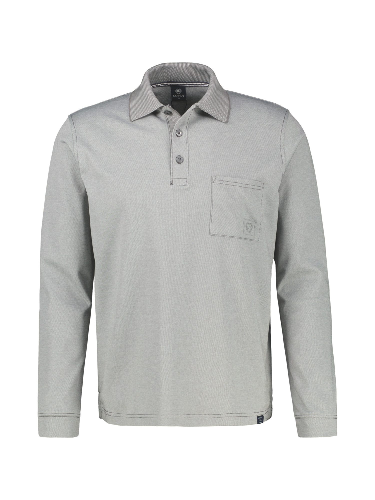 Poloshirt Langarm Polo mit Brusttasche in Grossen Grössen