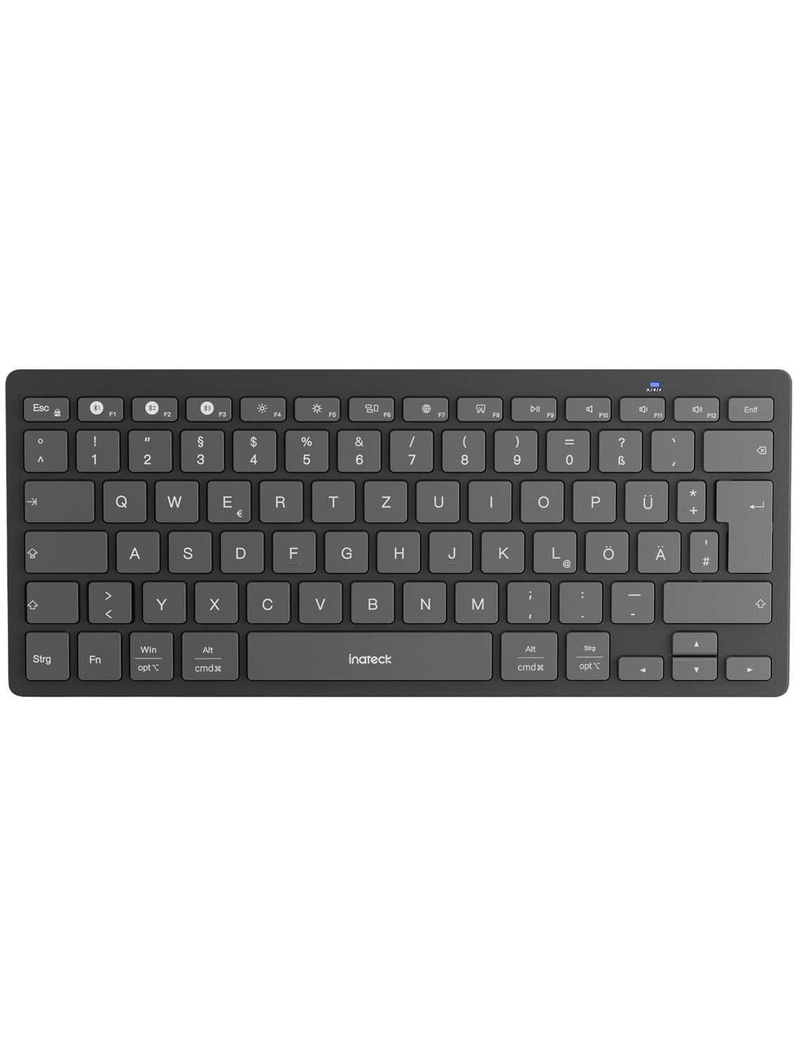 Inateck für iPad Pro/Air/Mini/Windows/Android/IOS, Ergonomisches Design Wireless-Tastatur (Ultraslim, Vergrößerte Tastenkappen, 3 Bluetooth)