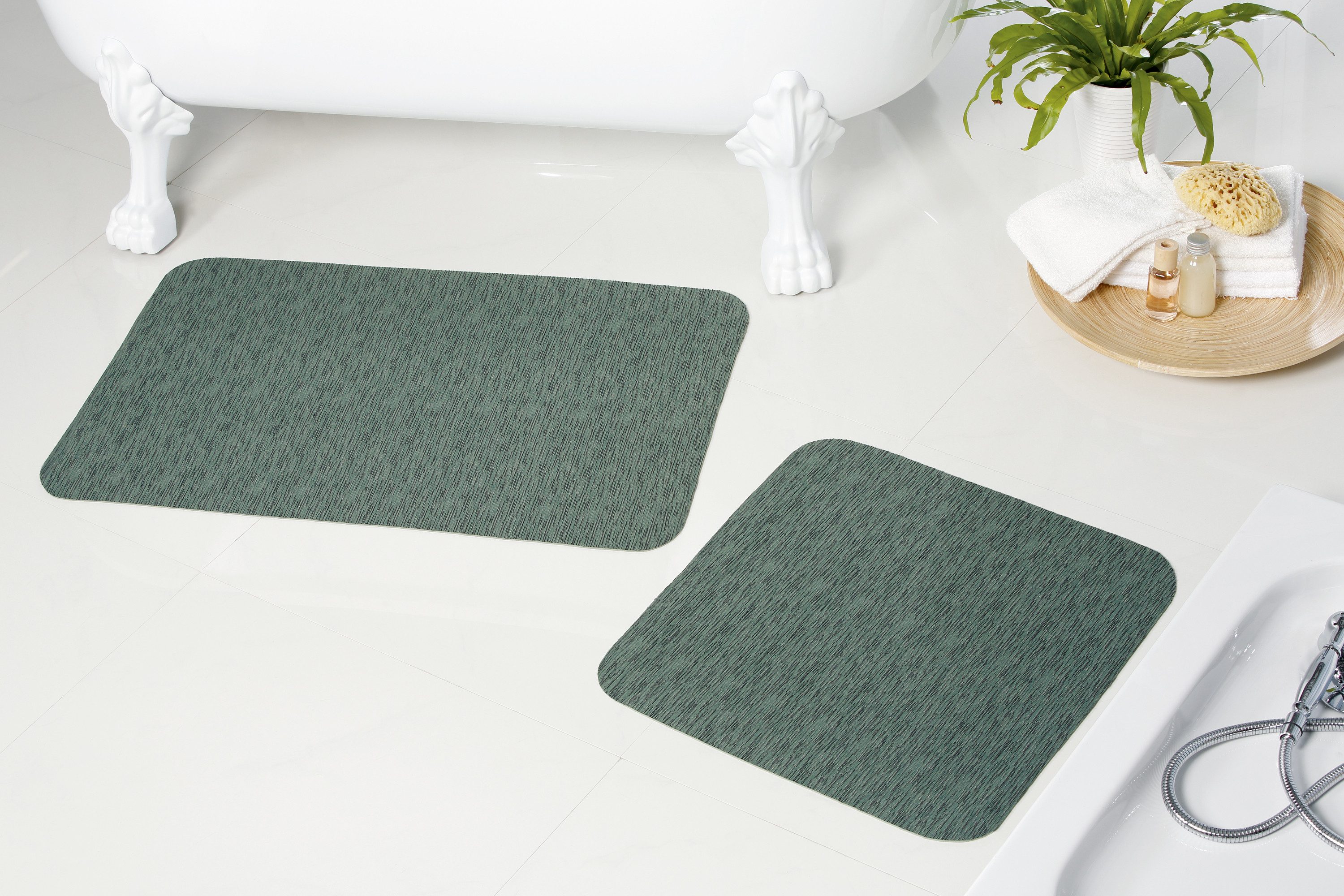 Peyer Syntex Designteppich 1 Mira Jacqu.Teppich uni Fb.grün 60/110 cm, rechteckig