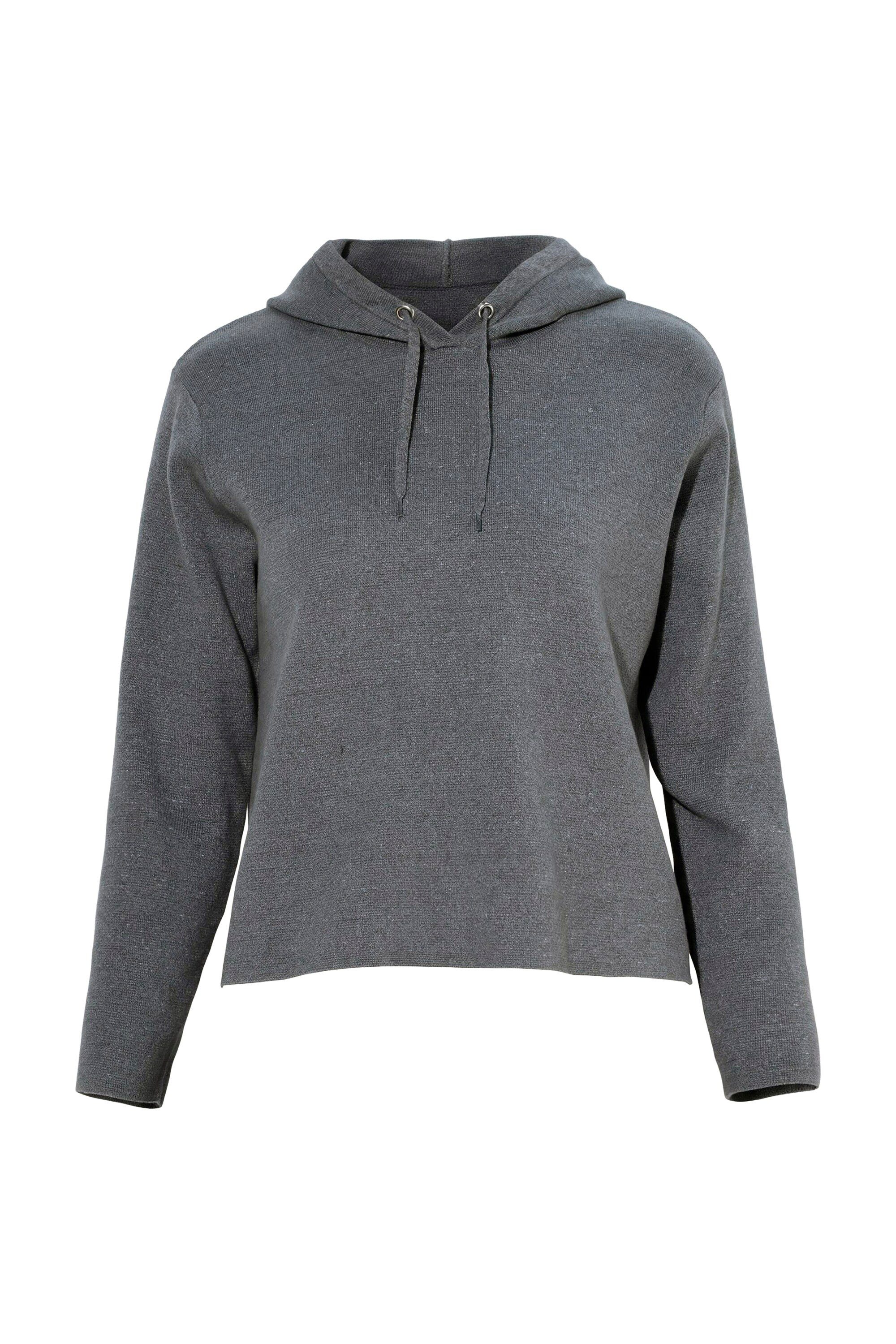 Ulla Popken Wollpullover Strick-Hoodie Boxy Fit Kapuze Langarm Biobaumwolle – Bild 2 von 5