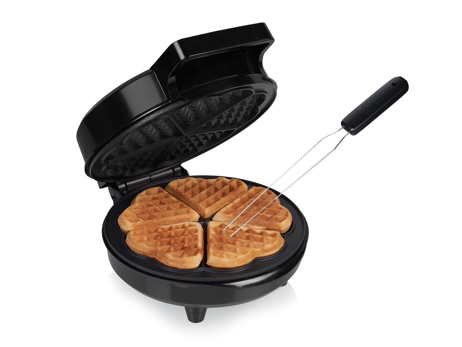 Setpoint 5 mit Waffelmaker Waffelbäcker herzförmige W, Waffel-Gabel Ø19cm 1200 Waffeln Waffeleisen,