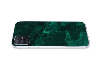 MuchoWow Handyhülle Marmor - Limone - Grün - Strukturiert - Marmoroptik, Phone Case, Handyhülle Samsung Galaxy A71, Silikon, Schutzhülle