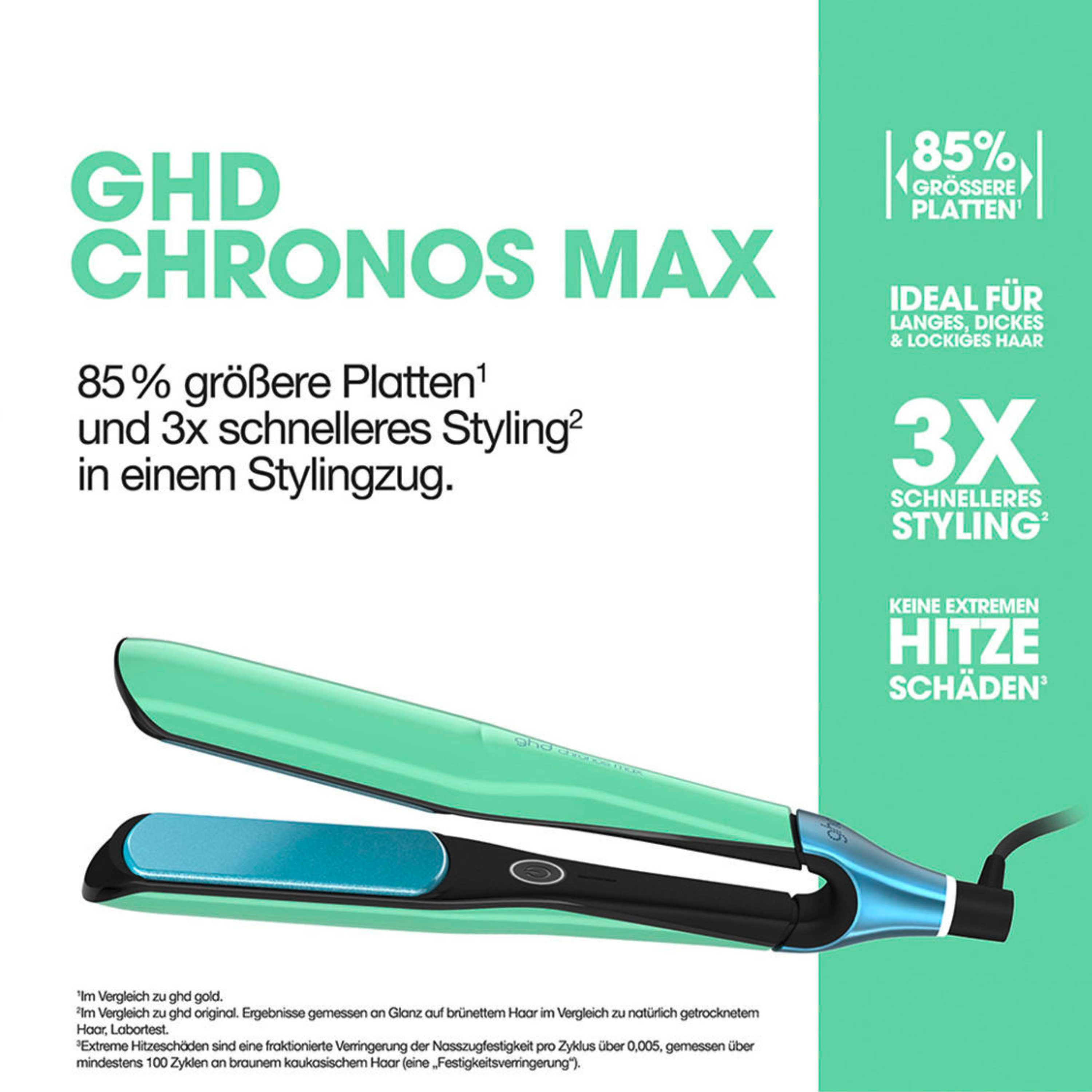 GHD Glätteisen Chronos Max Glätteisen – Wide Plate Styler in Jelly Mint Keramik