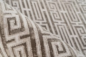Teppich Teppich Vintage Design, silberfarben, Pierre Cardin, Rechteckig, Höhe: 8 mm, gemustert, 3D Effekt, mit Fransen