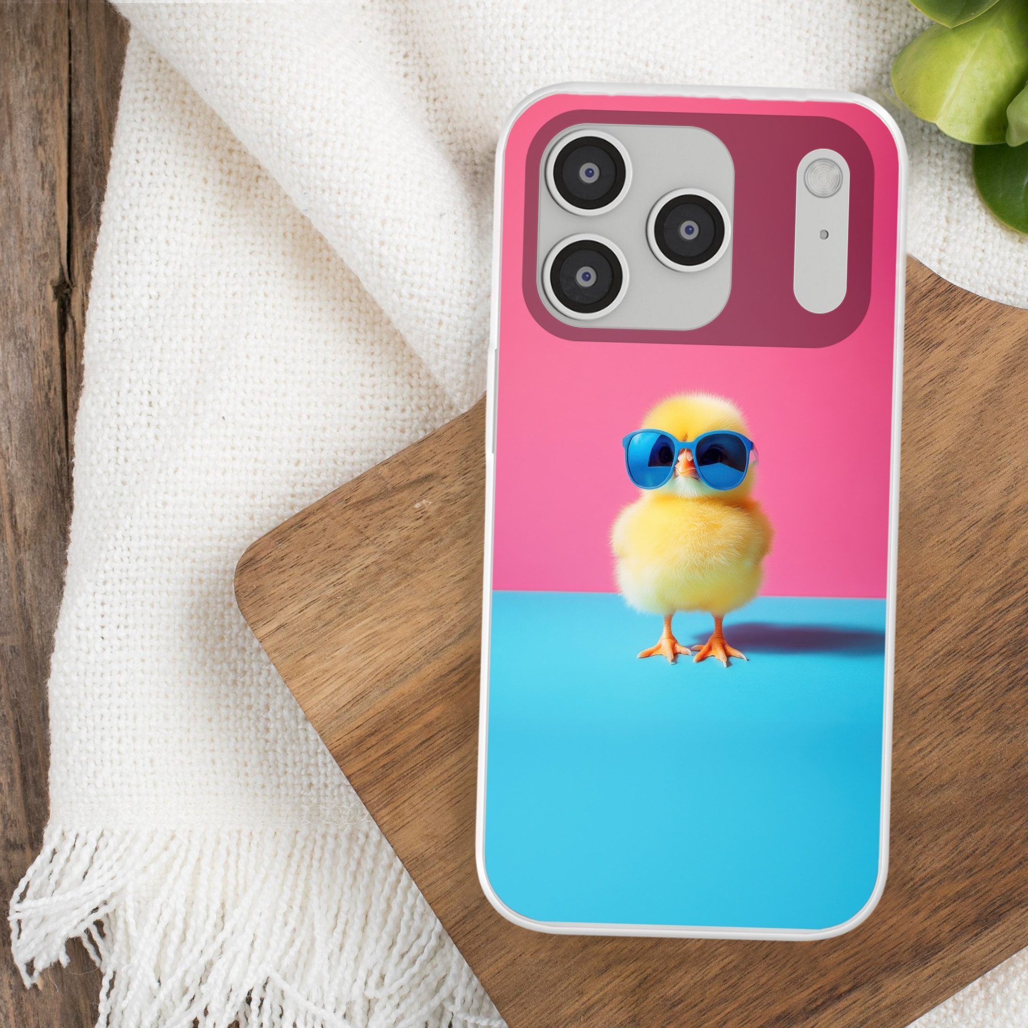 MuchoWow Handyhülle für Apple iPhone 17 Pro Chick - Sonnenbrille - Blau, Smartphone-Bumper, Print, Handy Schutzhülle Dünn
