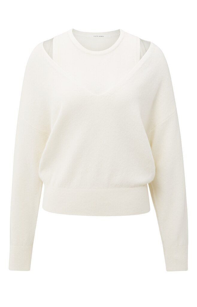 YAYA V-Ausschnitt-Pullover Pullover mit V-Ausschnitt günstig online kaufen