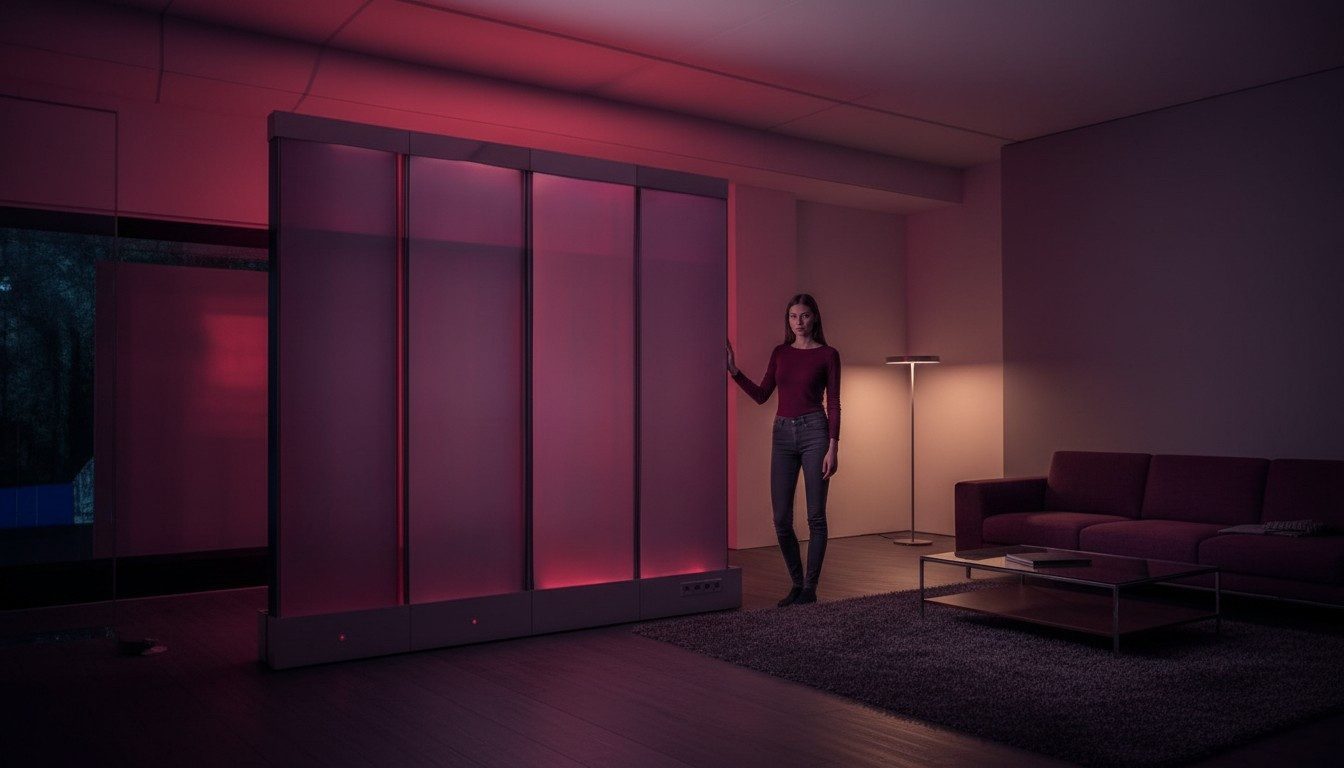 Xlmoebel Raumteiler LED Wasserwand mit Wasserblasen - Designer Wandpaneel, Made in Europa