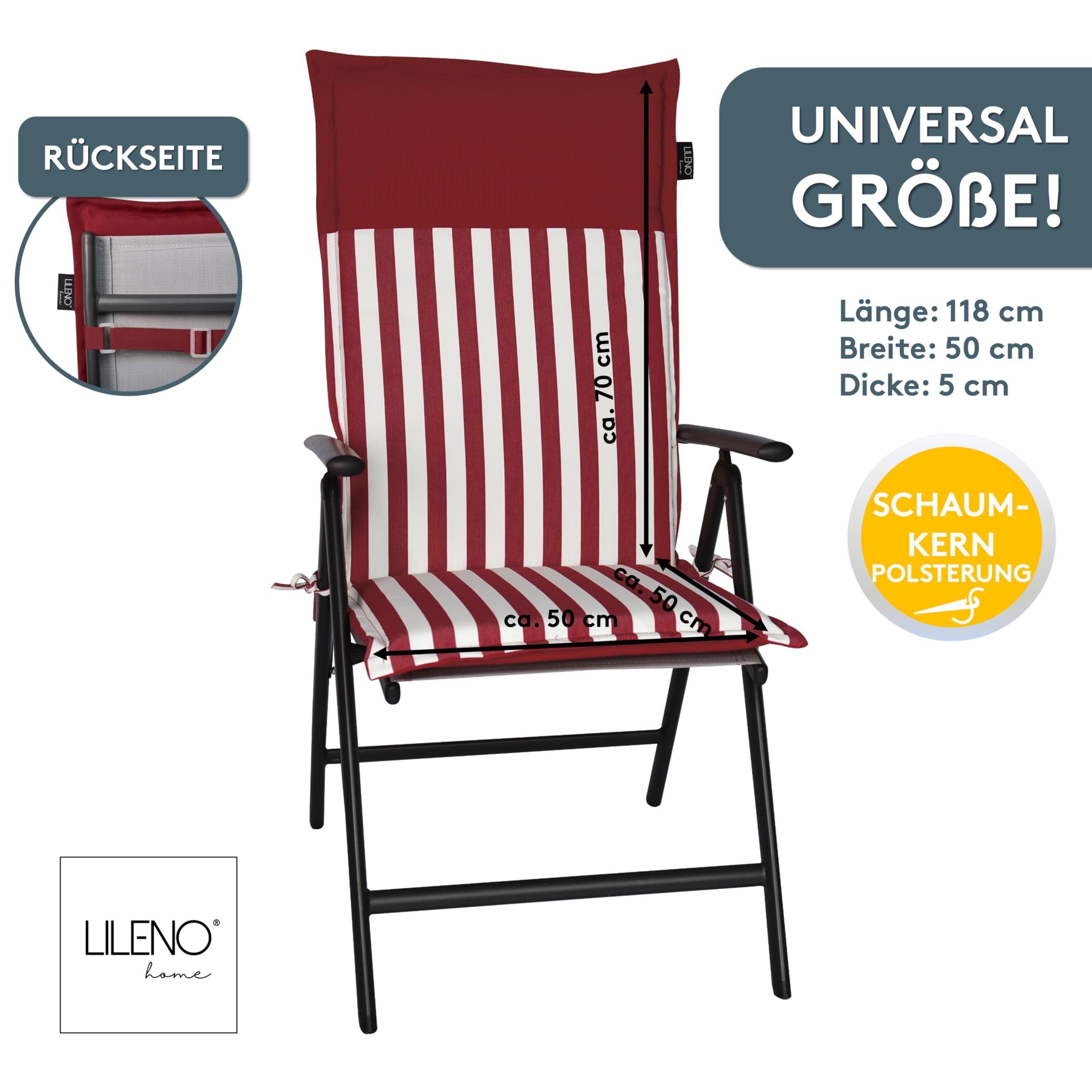 LILENO HOME Hochlehnerauflage Gartenstuhl Auflage, bequeme günstig online kaufen