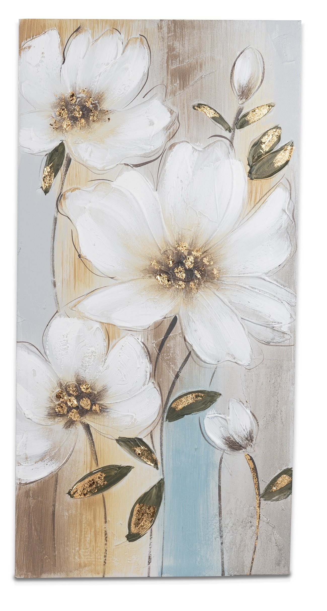 dekojohnson Wanddekoobjekt Leinwandbild Blumenporträt 40x80cm Blume