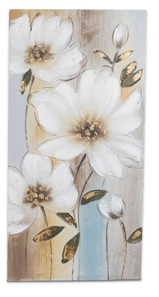 dekojohnson Wanddekoobjekt Leinwandbild Blume Blumenporträt 40x80cm