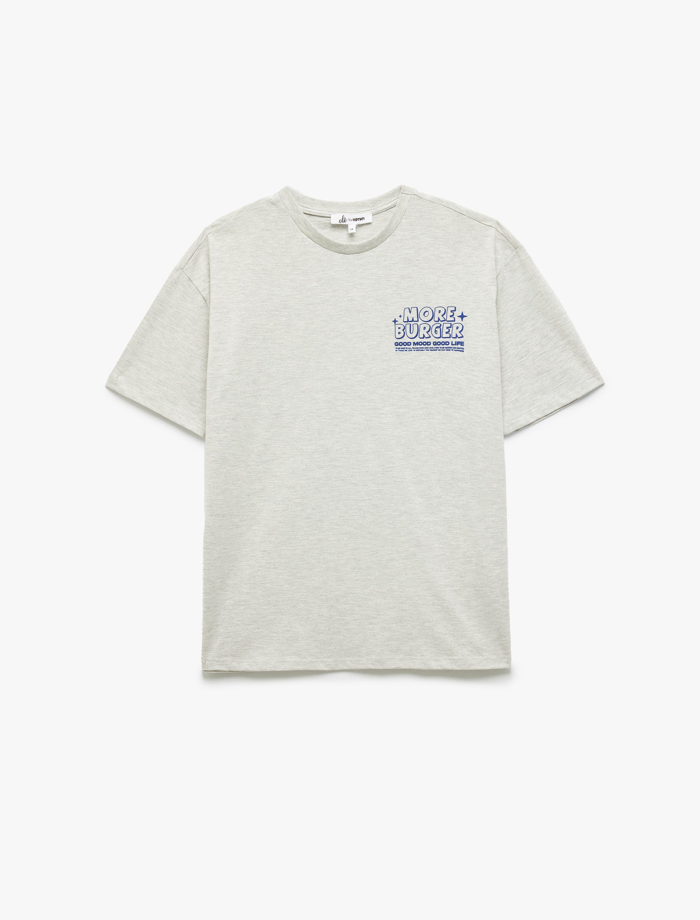 Koton T-Shirt Koton Rundhals Kurzarm Print T-Shirt
