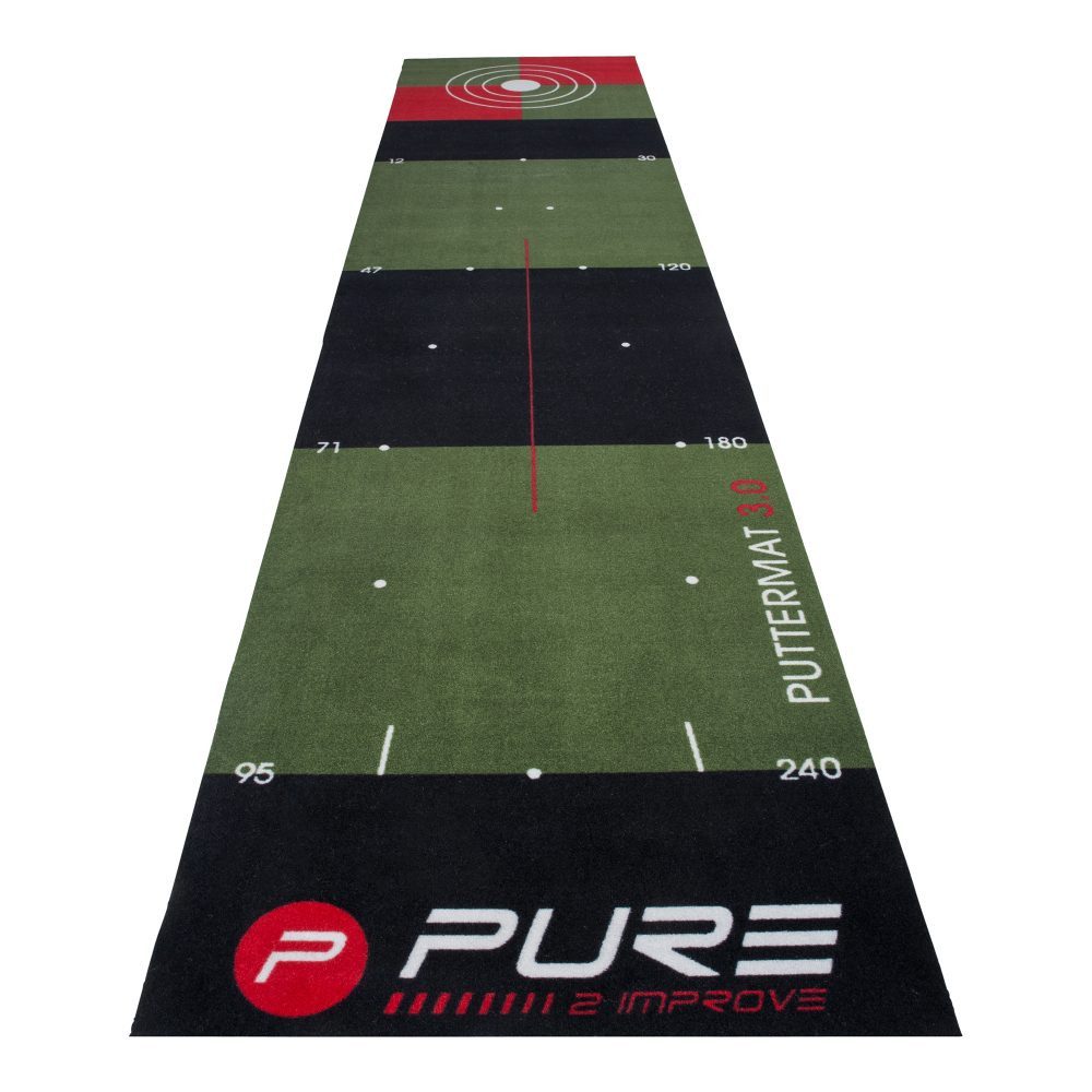 Pure 2 Improve Golf-Abschlagmatte Golf-Puttingmatte 3.0 grün/schwarz 65x300cm