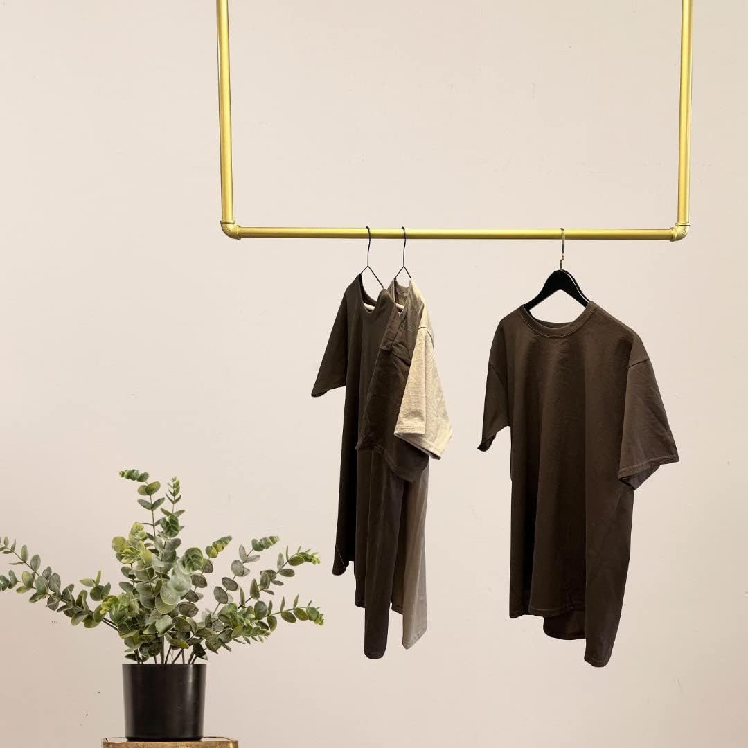 RSR Hangers Kleiderstange Garderobe Industrial Design Gold für Decke Garderobenstange U-Form