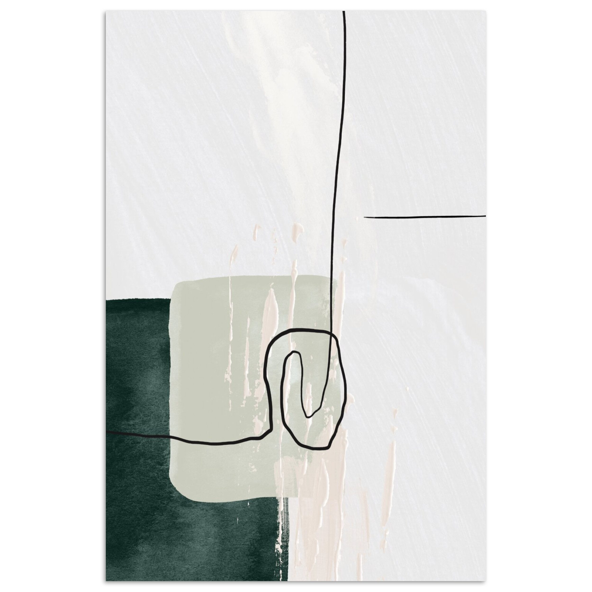Poster Abstrakt - Kunst - Grün - Weiß - Farbe
