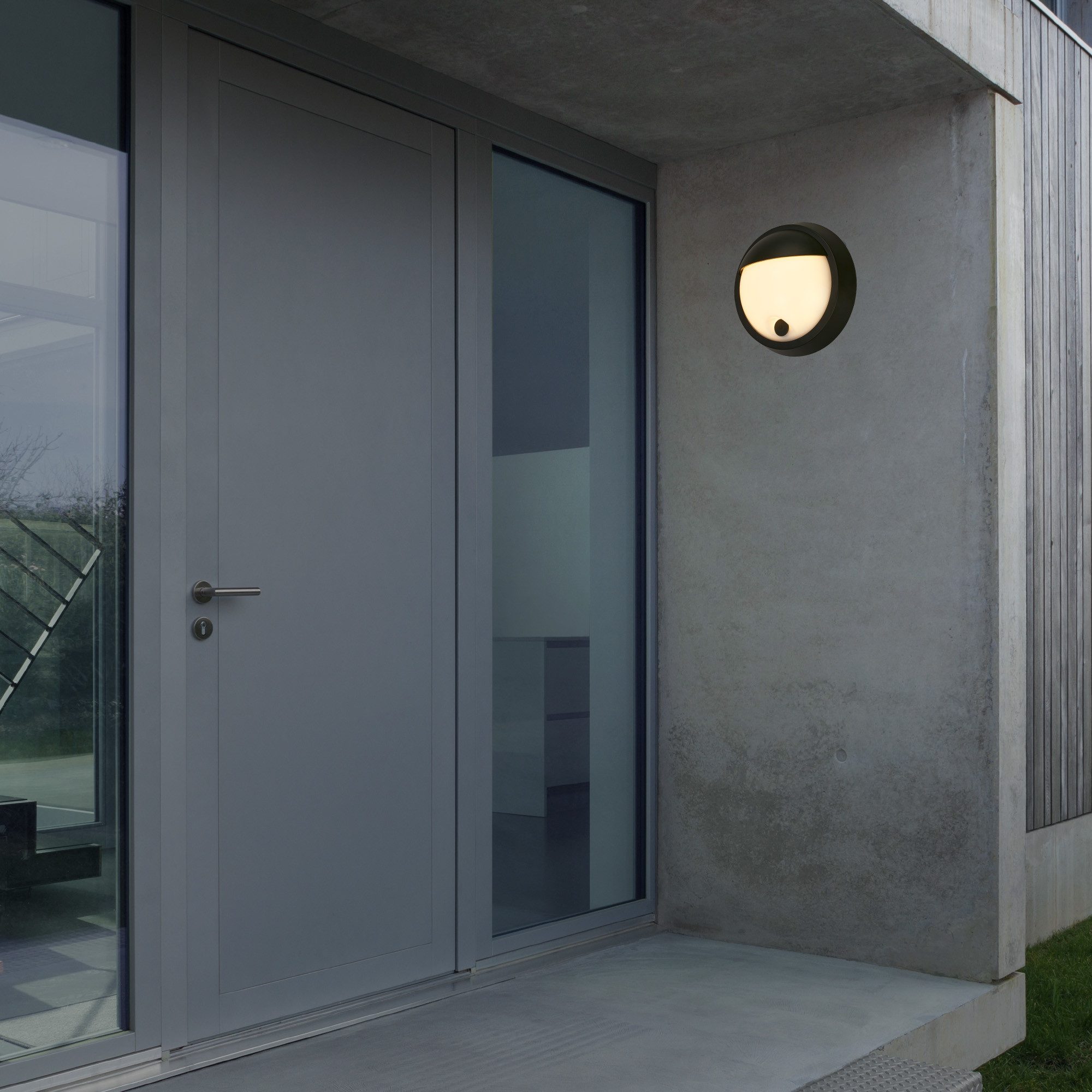 Briloner Leuchten Außen-Wandleuchte LED Außenlampe Aussen Hauswand Balkon Terasse, LED fest integriert, 2700K - Extra - Warmweiß, Außenleuchte, 17x7 cm, Schwarz, 4W, Aussen, Hauswand, Balkon Terrasse