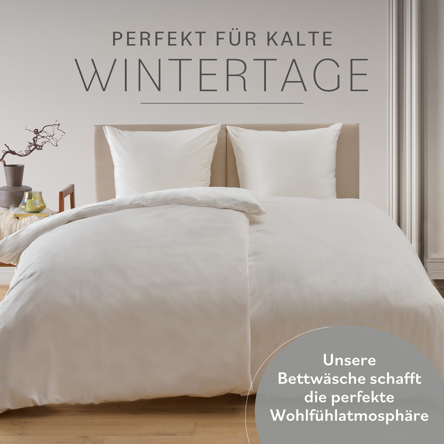 Blumtal Bettwäsche Cashmere-Touch Plüsch, warme Winterbettwäsche + Kopfkissenbezug – Bild 3 von 5