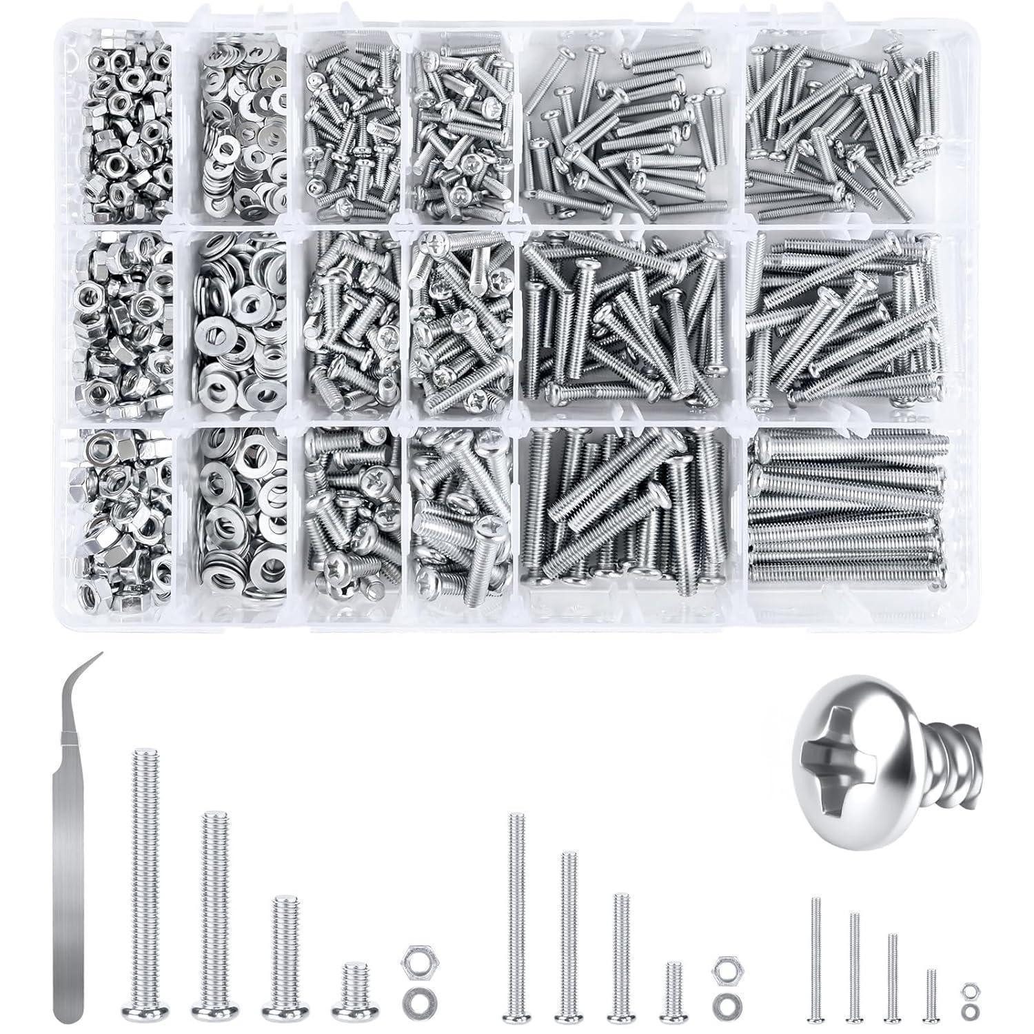 LuxusKollektion Schrauben-Set Schrauben Set M3-M5 930tlg Linsenkopf Kreuzschlitz