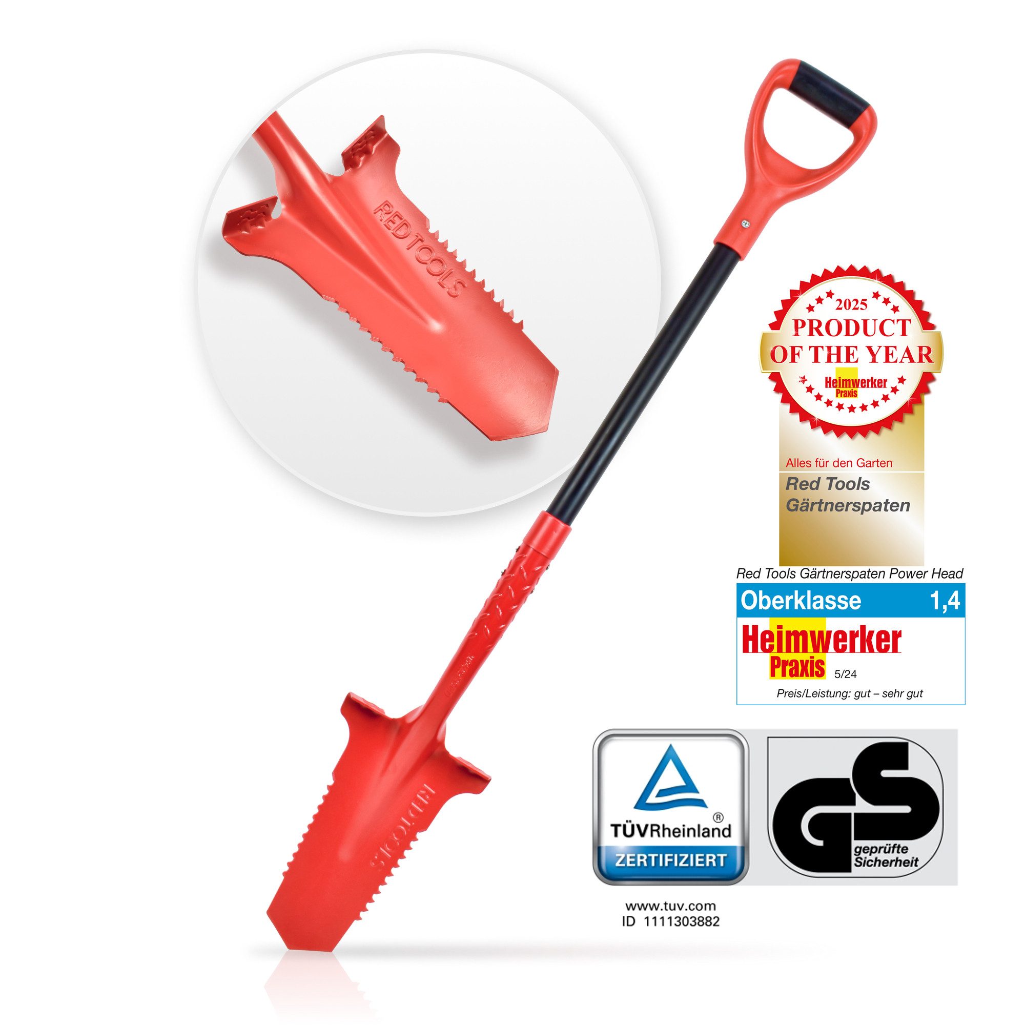 Red Tools Spaten Power Head 115cm Gärtnerspaten - Spaten mit Wurzelsäge, (S günstig online kaufen