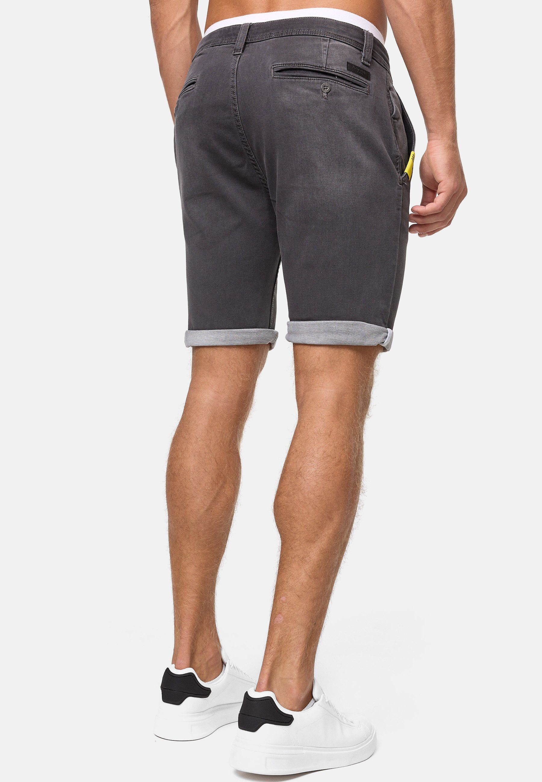 Indicode Jeansshorts Herren Azibo Jeans Shorts Herrenshorts elastischer Bund samt Tunnelzug