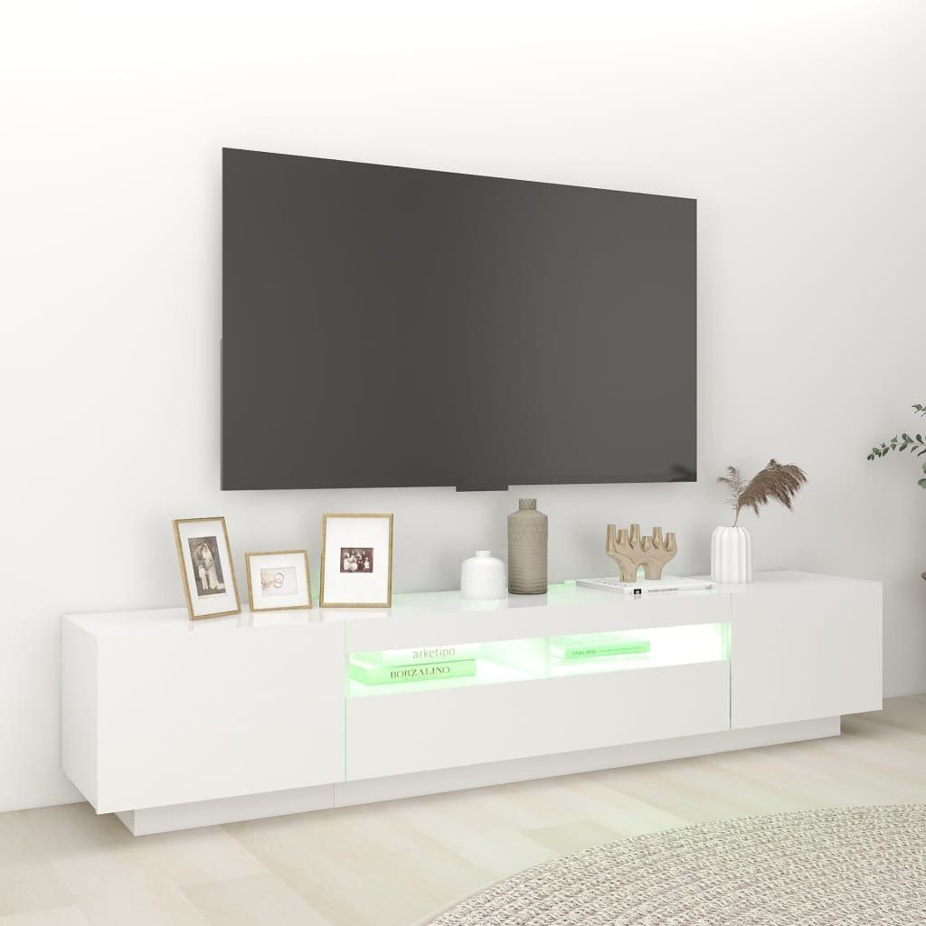 vidaXL 200x35x40 mit Weiß (1-St) LED-Leuchten TV-Schrank TV-Schrank cm