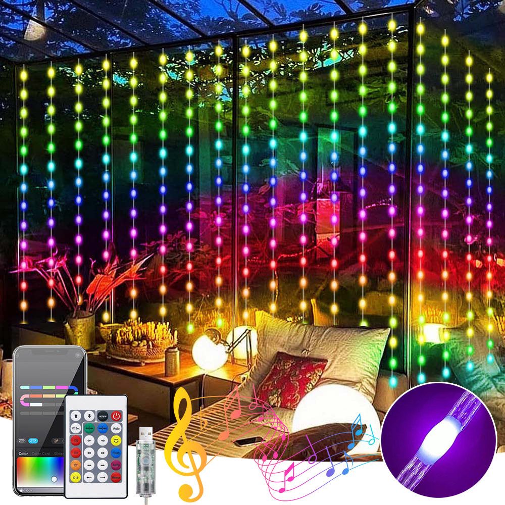 LMaxhome LED-Lichtervorhang Smart Fenster Lichterkette RGB günstig online kaufen