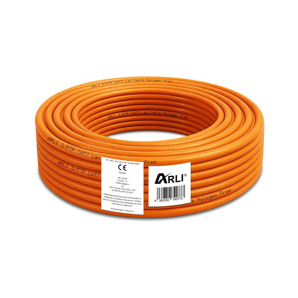 ARLI Cat7 Verlegekabel Netzwerkkabel Simplex Kabel Computer-Kabel, (5000 cm), ARLI Cat7 Verlegekabel 50 m S/FTP PIMF