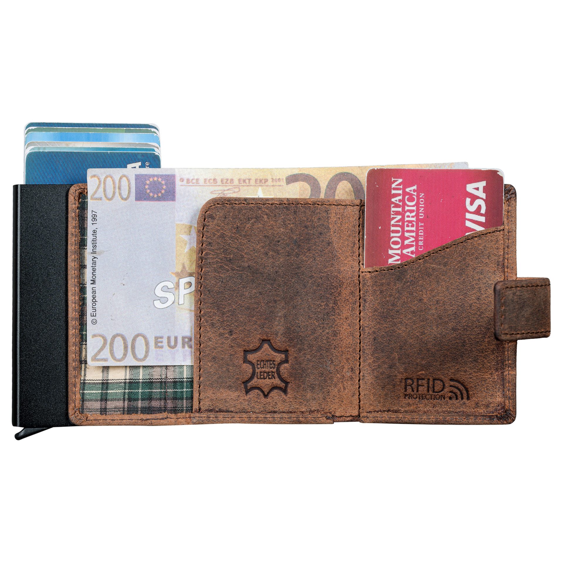 Benthill Geldbörse Herren Echt Leder RFID Slim Klein Smart Wallet Kartenetu günstig online kaufen