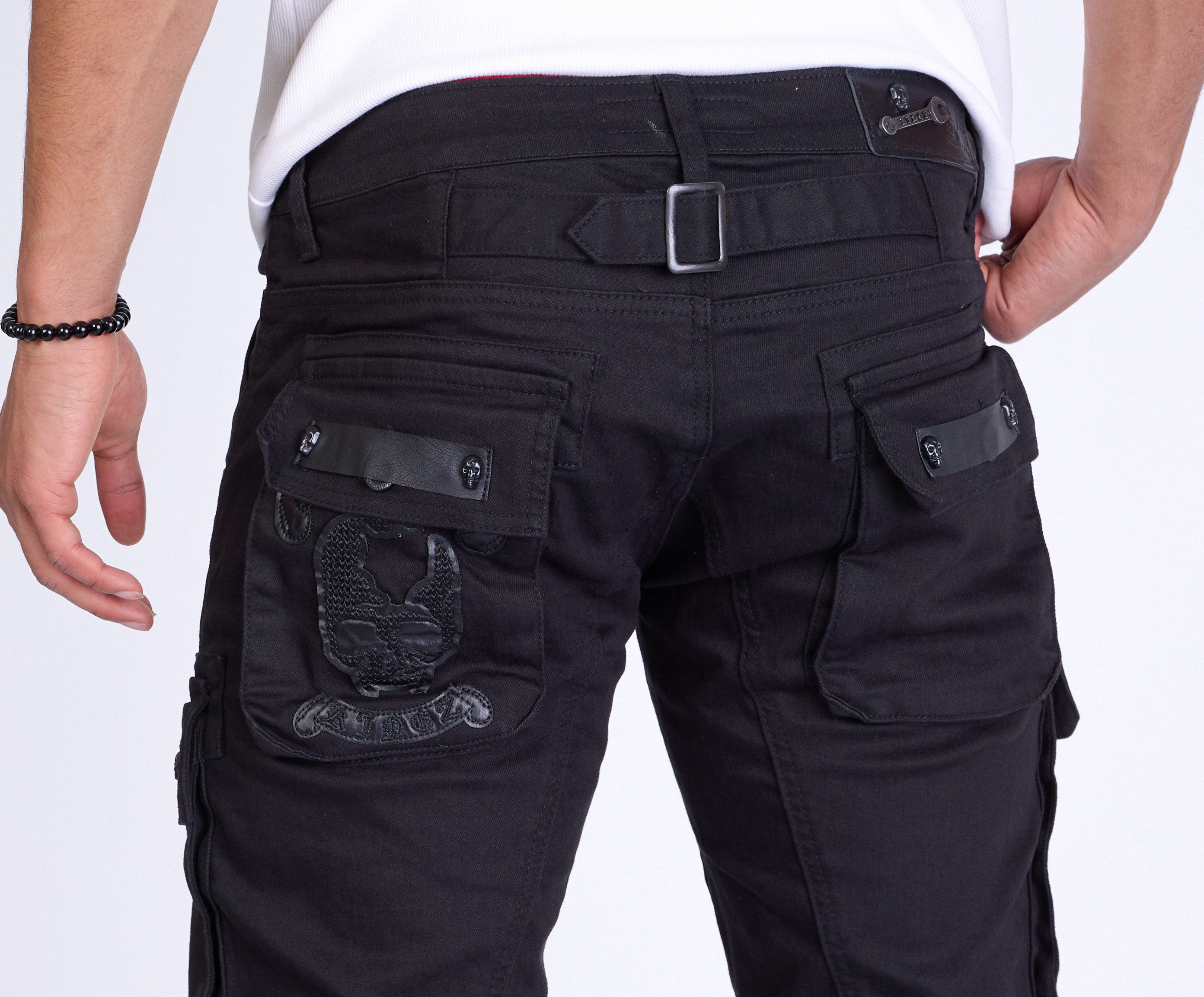 KINGZ Cargojeans Rebelische Herren Designer Cargojeans