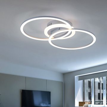 etc-shop LED Deckenleuchte, LED-Leuchtmittel fest verbaut, Warmweiß, Deckenleuchte Wohnzimmer modern LED Deckenleuchte