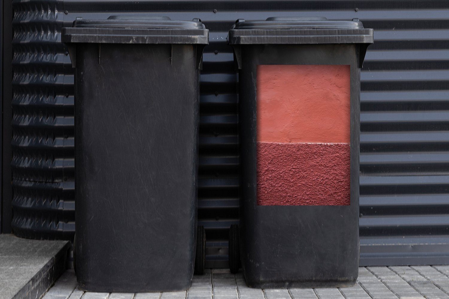 MuchoWow Wandsticker Farbige Mülltonne, Mülleimer-aufkleber, St), Container, Außenwand Abfalbehälter (1 Sticker